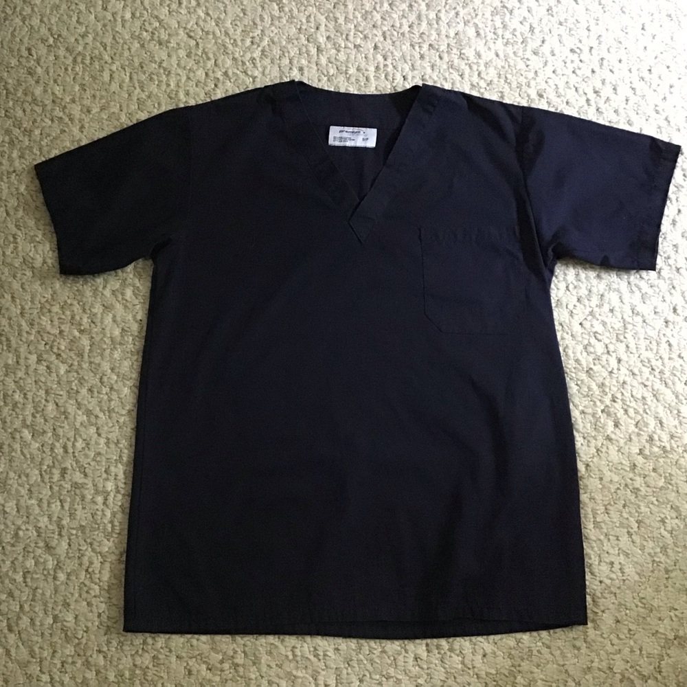 Men's V-Neck Scrub Top - Black - Picture 1 of 4